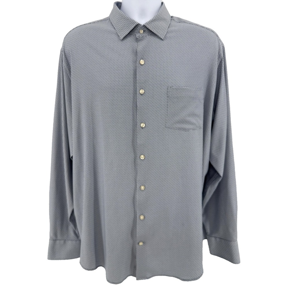 Peter Millar Summer Comfort Performance Men's Blue  XL‎ Long Sleeve Shirt